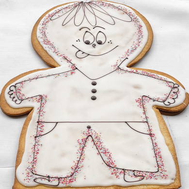 Hindbærsnitte kagemand/kone 