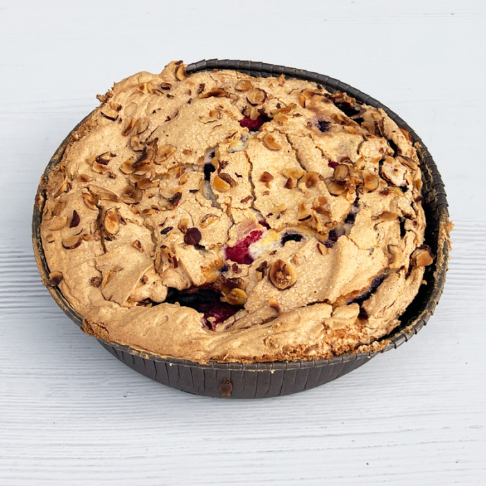 Hindbær/blåbær kage