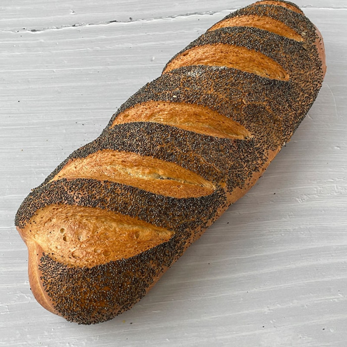 Rund franskbrød m. mørke birkes