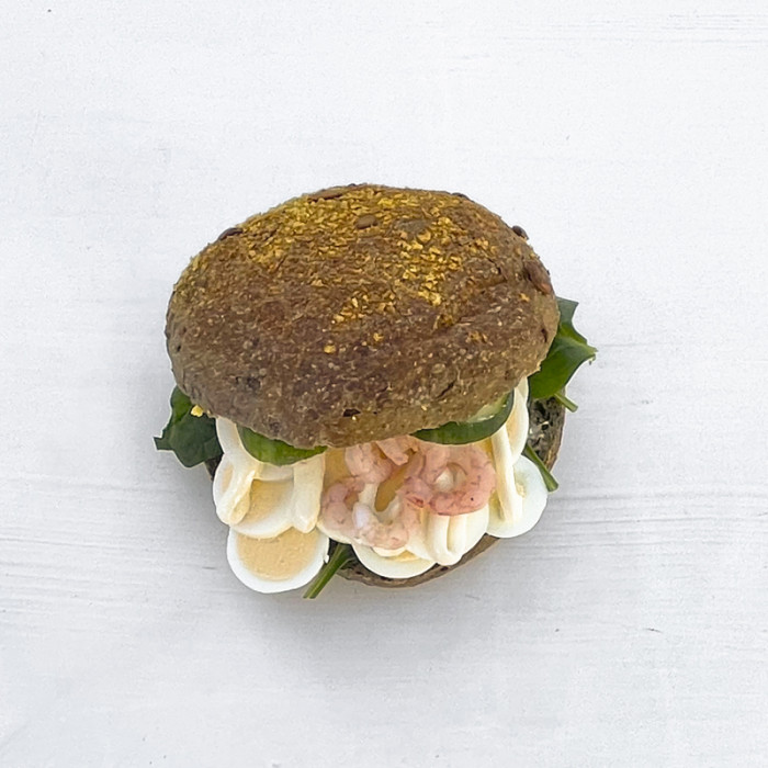 Sandwich m . Æg og rejer