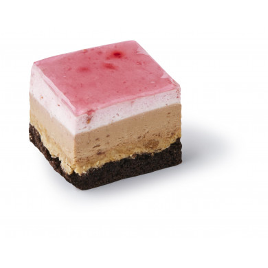 Nougat/hindbærsnitte (tapas kage)