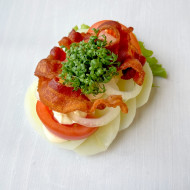 Højt belagt smørrebrød m. kartoffel - Bestilles 2 dage før