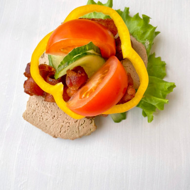 Højt belagt smørrebrød m. leverpostej - Bestilles 2 dage før