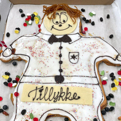 Hindbærsnitte Kagemand